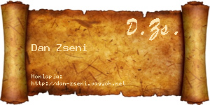 Dan Zseni névjegykártya